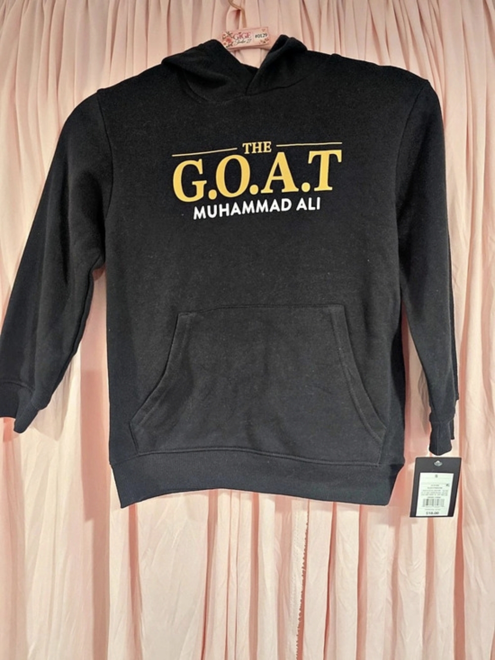 Hybrid Apparel The G.O.A.T. Muhammad Ali Black Hoodie Size Small NWT